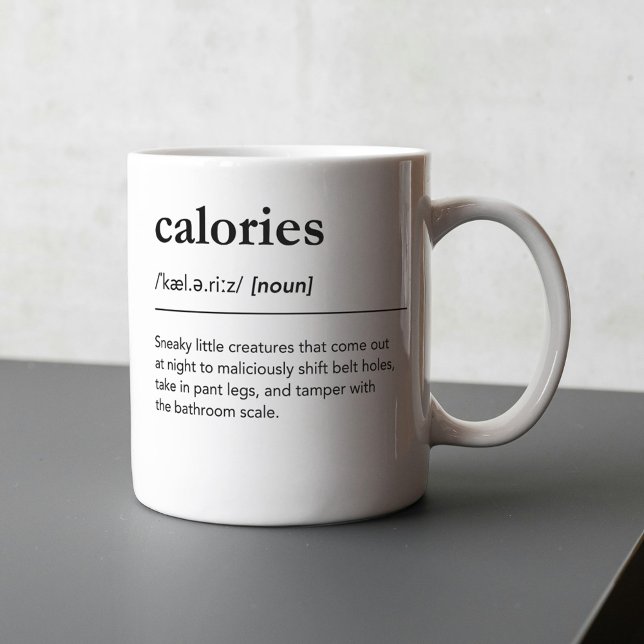 Caneca De Café Calorias Definição Engraçado Dicionário de Perda d (Criador carregado)