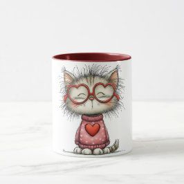 Caneca de café calorosa com gatinho sorridente (#2