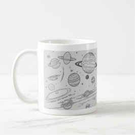 Caneca De Café Cama Clássica de PLANETAS