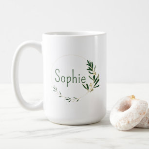 Caneca De Café Cama de café clássica de coroa floral personalizad
