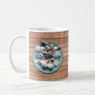 Caneca De Café Cama de café e canas de vidro marinho