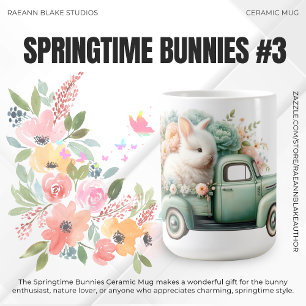 Caneca De Café Cama de cerâmica "Springtime Bunnies"