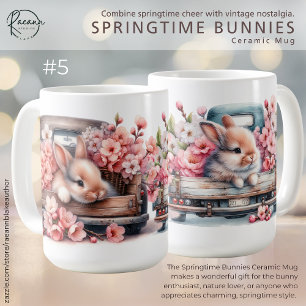 Caneca De Café Cama de cerâmica "Springtime Bunnies"