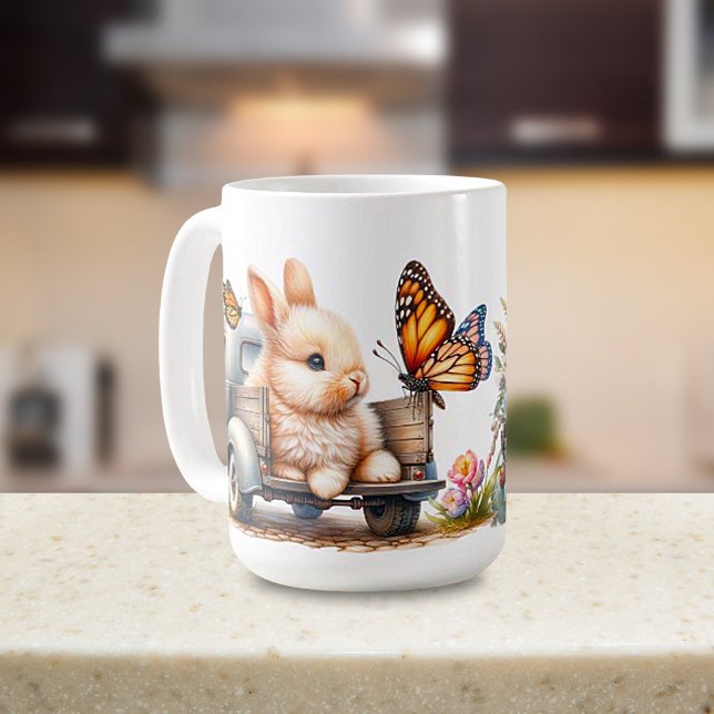 Caneca De Café Cama de cerâmica "Springtime Bunnies" (Criador carregado)