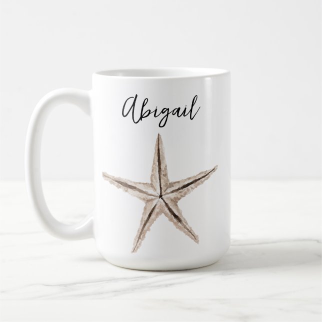 Caneca De Café Cama de Estrelas Personalizadas da Aquarela (Esquerda)