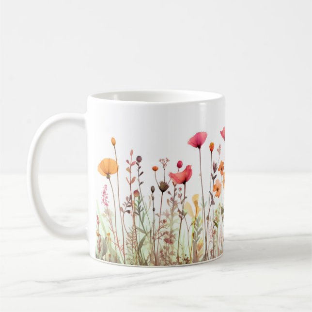 Caneca De Café Cama de flor selvagem 2 (Esquerda)