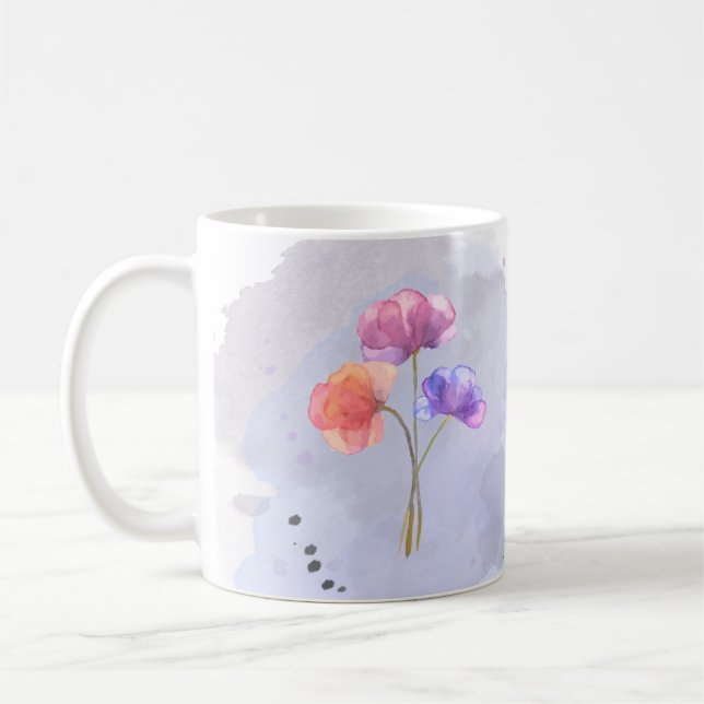 Caneca De Café Cama de Flores de Água (Esquerda)