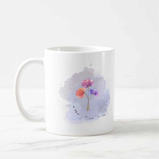 Caneca De Café Cama de Flores de Água (Esquerda)
