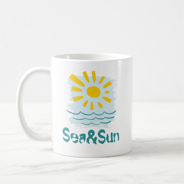 Caneca De Café Cama Do Mar E Sol (Esquerda)