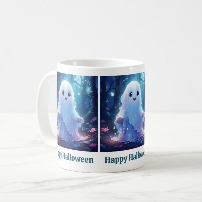 Caneca De Café Cama Fantasma Cachorro (Frente Esquerda)