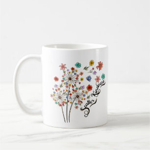 Caneca De Café Cama Floral de Cachorro de Flores