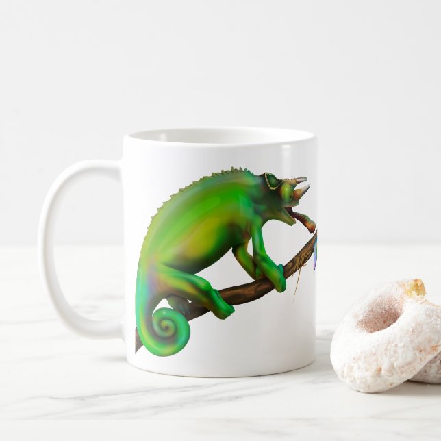 Caneca De Café Camaleão de Jackson Mirando  (Com Donut)
