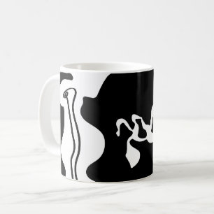 Caneca De Café Câmara de Deslocamento: Abstrato preto, branco e v