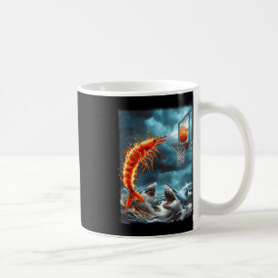 Caneca De Café Camarão Afundando Tubarões Funny Oceano Esqueleto