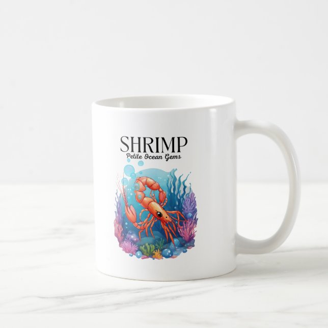 Caneca De Café Camarão: Mini Oceano Gems (Direita)