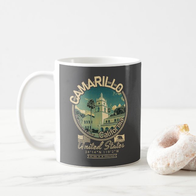 CANECA DE CAFÉ CAMARILLO CALIFÓRNIA - CIDADE DE CAMARILLO CA (Com Donut)