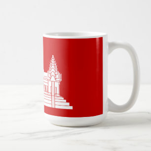 Caneca De Café Cambodian de Angkor Wat/bandeira do Khmer