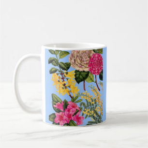 Caneca De Café camellia, forsythia, rododendron e acácia