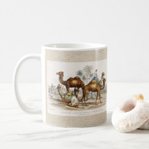 Caneca De Café Camelos da Índia Ilustração Vintage, 1820