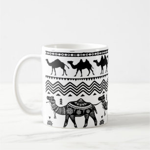 Caneca De Café Camelos decorativos Design de padrão sem costura