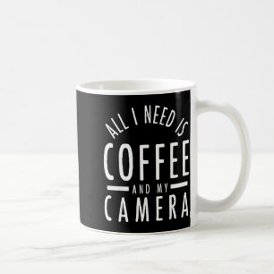 Caneca De Café Câmera & Café - Citação Engraçada de Fotografia Fo