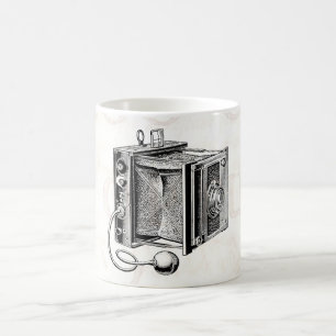 Caneca De Café Câmera do vintage - preto antigo da fotografia da