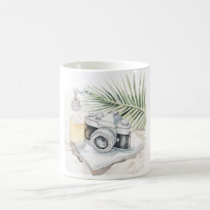Caneca De Café Câmera Folhas Tropicais