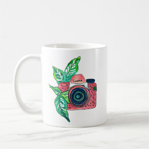 Caneca De Café Câmera Rosa Vintage Sorriso