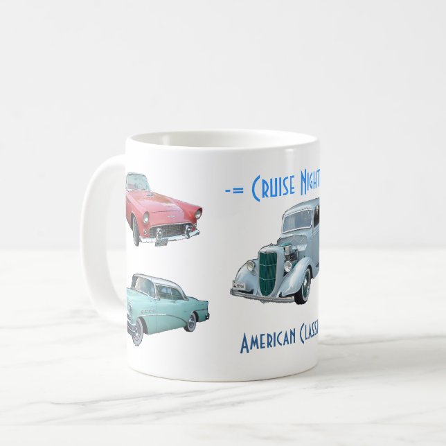 Caneca De Café Câmeras Clássicas da NOITE CRUISE (Frente Esquerda)