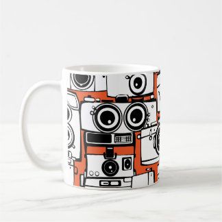 Caneca De Café Câmeras Vintage, padrão perfeito.