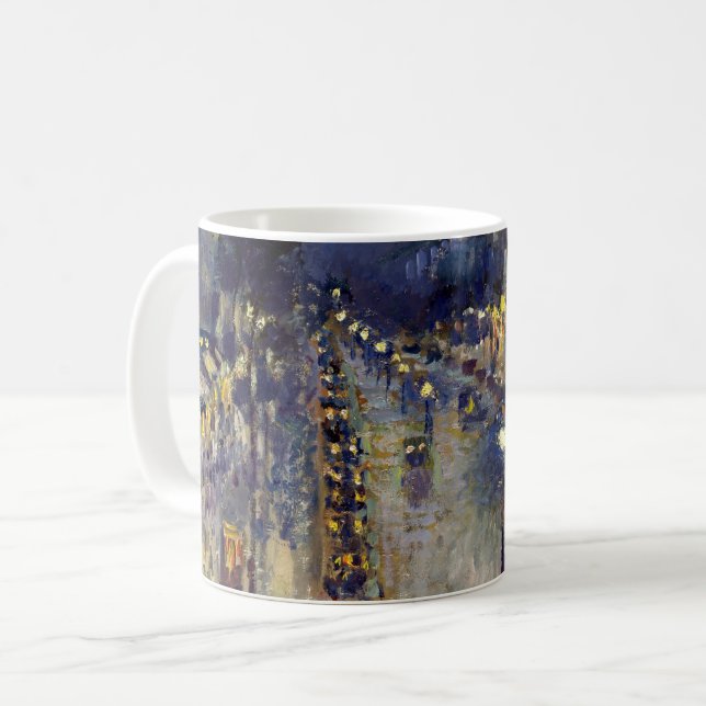 Caneca De Café Camille Pissarro - Boulevard Montmartre à Noite (Frente Esquerda)