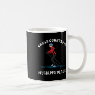 Caneca De Café Caminhada Cross Country É Meu Lugar Feliz Camiseta
