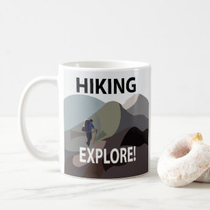 Caneca De Café Caminhada Explorar Montanhas Aventura Caminhada