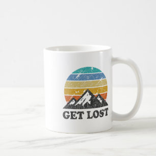 Caneca De Café Caminhada Vintage - Perca-se - Montanhas do Pôr do
