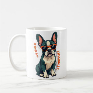 Caneca De Café Caminhada Vintage Vou Pensar Nisso Bulldog Francês