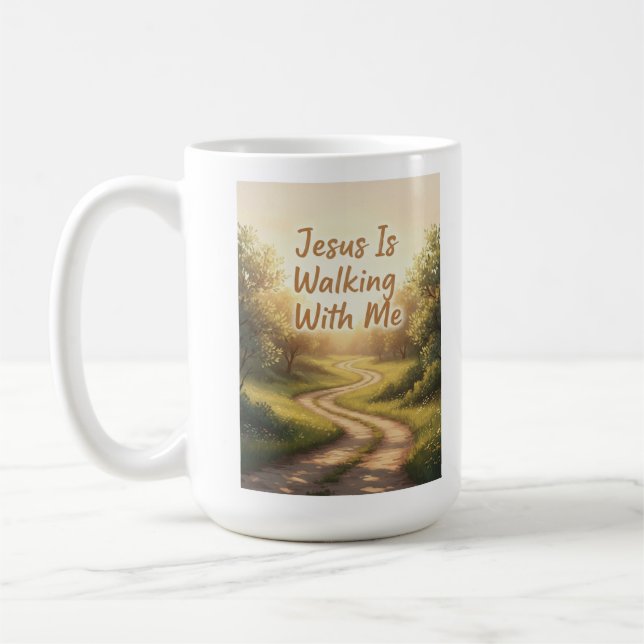 Caneca De Café Caminhando comigo Religiosamente (Esquerda)
