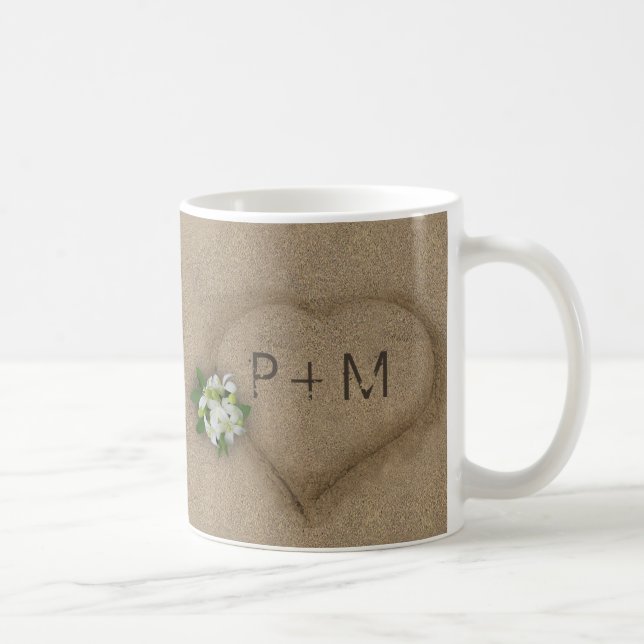 Caneca De Café Caminhando juntos na praia (Direita)