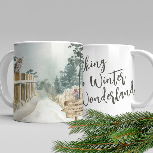 Caneca De Café Caminhando numa Paisagem Invernal de Encantamento