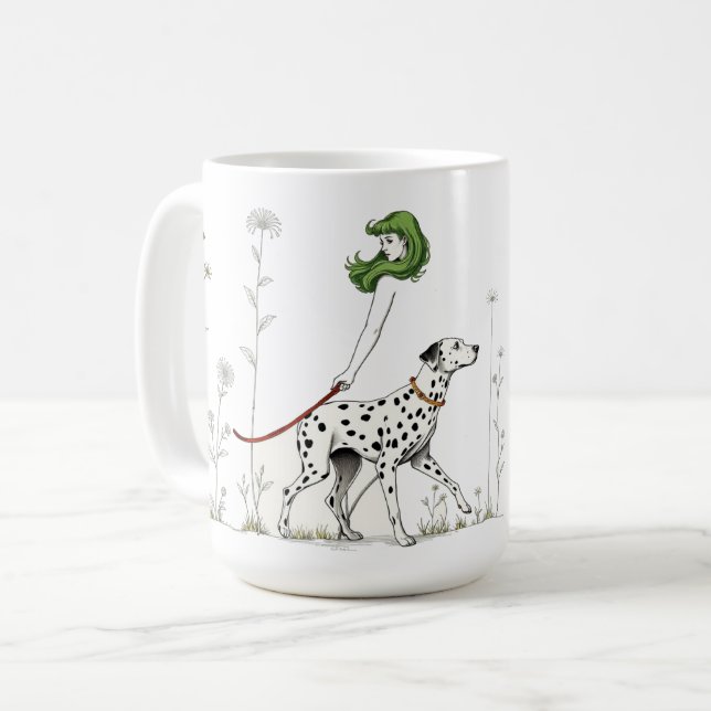 Caneca De Café Caminhando o cachorro (Frente Esquerda)