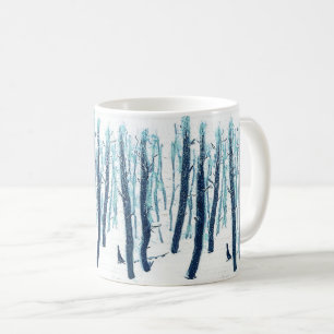 Caneca De Café Caminhando pela Floresta de Neve
