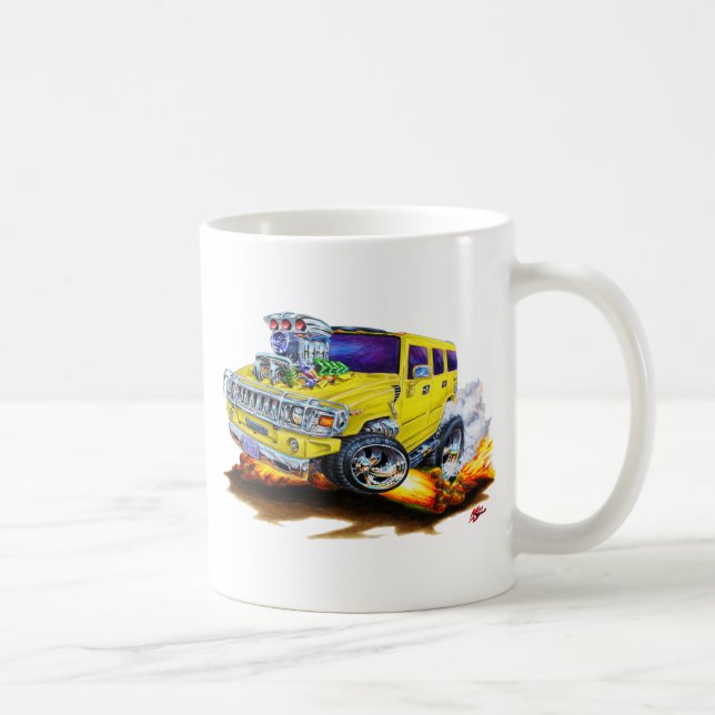 Caneca De Café Caminhão amarelo de Hummer H2 (Direita)