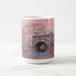 Caneca De Café caminhão azul-patina de beleza antiga