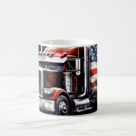 Caneca De Café Caminhão com bandeira americana