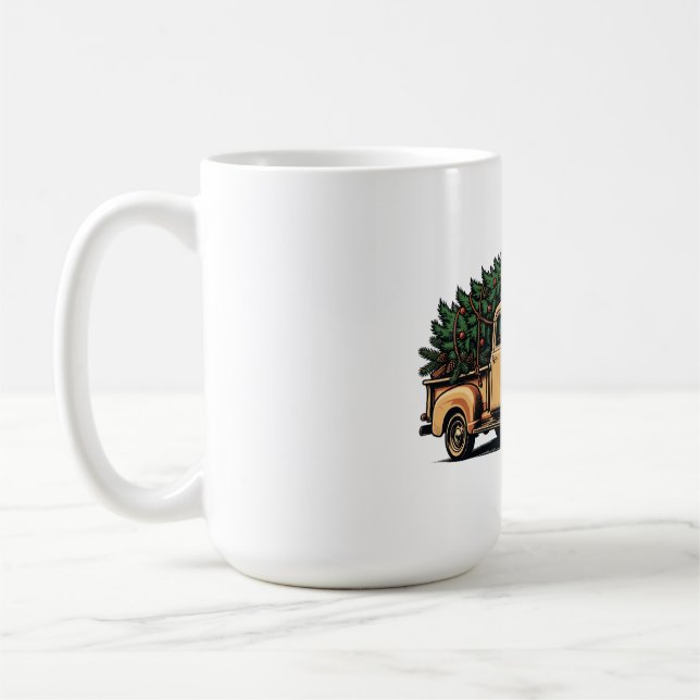 Caneca De Café Caminhão da Árvore de Natal (Esquerda)