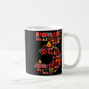 Caneca De Café Caminhão de Bombeiros Aniversário de 3 Anos Menino