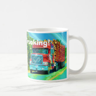 Caneca De Café Caminhão de carga vermelho para crianças e caminho