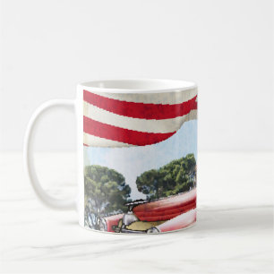 Caneca De Café Caminhão de coleta vermelho: Vintage na bandeira a