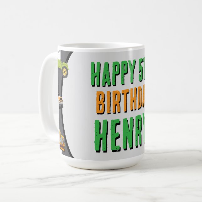 Caneca De Café Caminhão de Construção (Frente Esquerda)