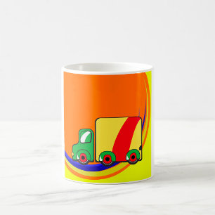 Caneca De Café Caminhão de Entrega Colorido e Vibrante