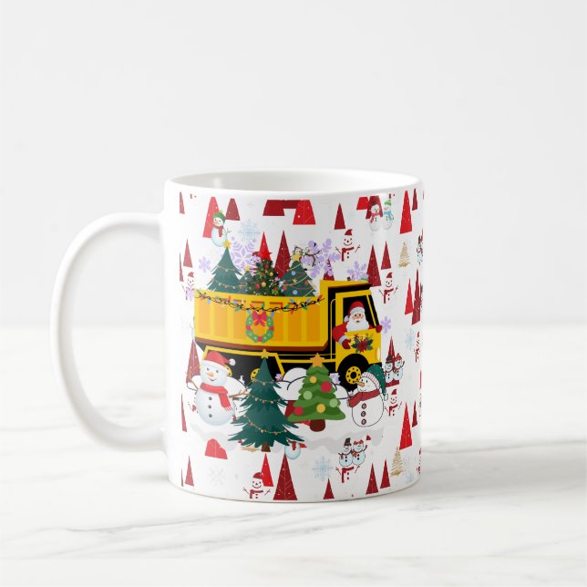 Caneca De Café Caminhão de entrega da árvore de Natal dos papais  (Esquerda)